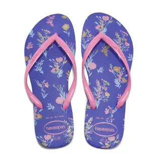 【havaianas 哈瓦仕】夾腳拖 Slim Romance 花 女鞋 紫 粉紅 巴西拖 拖鞋 人字拖 哈瓦仕(41369772711W)