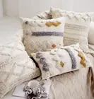 Handmade Moroccan Style Tufted Macrame Nordic Boho Cushion Cover Cotton Gift