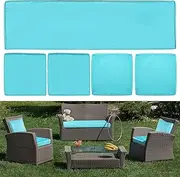 5 Pcs Outdoor Cushion Covers Outdoor Patio Cushions Pillow Replacement Covers for Seat and Back Outdoor Cushion Slipcovers for Sectional Rattan Sofa Patio Furniture Cushion Covers for Couch