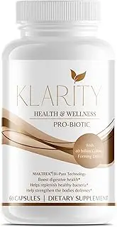 Klarity 40 Billion Probiotics – Supports Digestive & Intestinal Health - Acidophilus Probiotic for Women and Men – Dietary Supplement for Immune Support & Advanced Digestive Gut - 600 Capsules