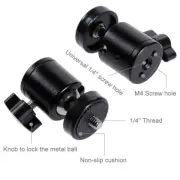 2Pack 360° Swivel Mini Ball Head Bracket Holder 1/4" Mount for DSLR Tripod Cams