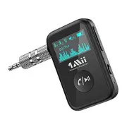 Aux Bluetooth Adapter for Car, Bluetooth 5.3 Receiver with OLED Display,