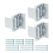 3Pcs Home Security Door Lock Zinc Reinforcement Lock Withstand 800Lb Silver