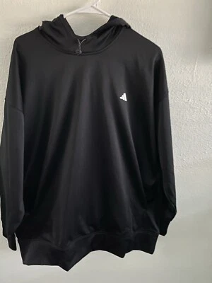 Adidas Women's Aeroready Game and Go Fleece Hoodie Size XL Black