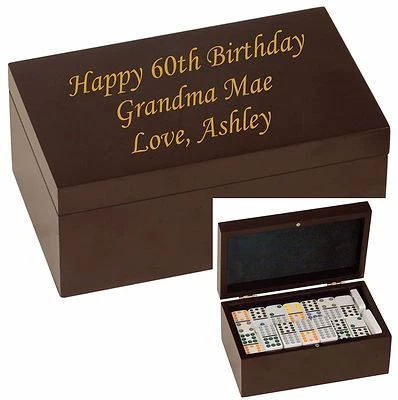 Double 12 Dominoes Gift Box Custom Engraved Lid Personalized Wedding Groomsmen