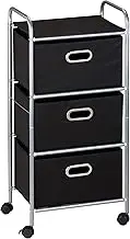 Honey-Can-Do CRT-02184 Rolling Storage Cart, Black/Chrome