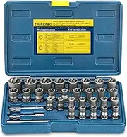 Thinkpro Bolt Extractor Kit, 32PCS Rounded Bolt Remover, Extractor Socket Set for Removing Damaged, Frozen, Rusted, Rounded-Off Bolts, Nuts & Screws