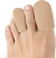 10Pieces Toe Caps Closed Toe Surface Fabric Sleeve Protectors with Gel Lining, Prevent Pain Relief for Corns, Blisters and Ingrown Toenails (Size Large + Size Medium)