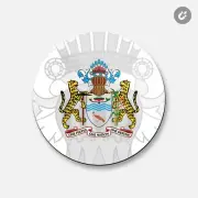 Guyana Coat Of Arms | 4'' X 4'' Round Decorative Magnet