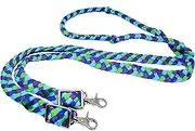 CHALLENGER Horse Western 8' Nylon Braided Knotted Barrel Roping Reins Tack Turquoise Limegreen Purple Blue