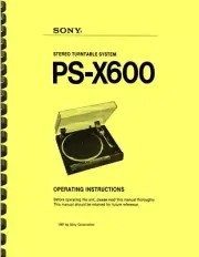 Sony PS-X600 Turntable OWNER'S MANUAL and SERVICE MANUAL