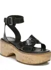 New Franco Sarto Women's Sabello Platform Sandal Black Croc Embossed 8M Y2K 90s