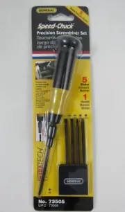 Speed-Chuck 6 Piece 5 blades 1 handle Precision Screwdriver Set