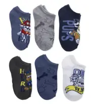 Nick Jr Paw Patrol Boys S 4.5-8.5 No Show Socks Marshall Rubble Chase 6 Pairs