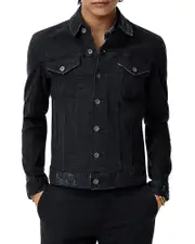 John Varvatos Wesley Distressed Trucker Jacket
