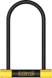 OnGuard BullDog Series U-Lock - 4.5 x 9", Keyed, Black/Yellow, Includes bracket