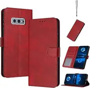 Mobile Phone Case Compatible with Samsung Galaxy S10E Leather Case, Compatible with Samsung SM-G9708/DS Galaxy S10E / SM-G970F/DS SM-G9700/DS SM-G970F/DS SM-G970U1 Case PU Flip Phone Case Red