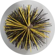 CFC054 400mm/16 inch dia Black/Yellow Polypropylene PRO Flue Brush 200mm long