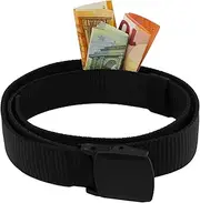 [Evergreen Labs] Money Belt Men and Women with Secret Compartment - Secure Money Belt for Travel, Belt with Money Compartment, Ideal as Money Hiding Travel, Belt Length 107 cm, Size L, Max. Hip Circumference 85 cm
