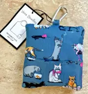 VERA BRADLEY CAT'S MEOW REUSABLE TOTE BAG CHARM:NWT CATS