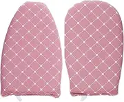 2Pcs Mini Ironing Board Gloves with Finger Loop, Heat-Resistant Anti Steam Mitt for Garment Steamers, Handheld Ironing Board for Sleeves and Collars, Pink Sponge