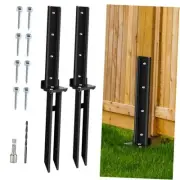 Heavy Duty Steel Fence Repair Kit - Post Anchor Ground Spike for Broken 2 Pack