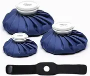 Ice Packs for Injuries Reusable, Ice Cold Pack, Ice Bags Hot Water Bag for Hot & Cold Therapy and Pain Relief, 3 Ice Packs, 3 Sizes (6"/9"/11"), No-Leak Elastic Breathable Ice Bag