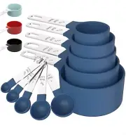 Stackable Measuring Cups & Spoons Set with Stainless Steel Handle