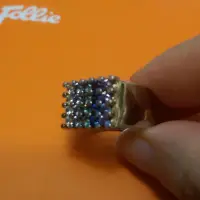 在飛比找Yahoo!奇摩拍賣優惠-folli follie純銀藍色漸層水鑽戒指 喜歡IROO 