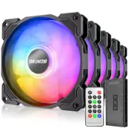 A12 RGB Fans 5V 3-Pin Addressable RGB Fans 120mm RGB Fan RGB Case Fans 5 Pack.