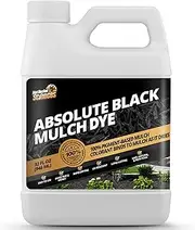 32oz Absolute Black Mulch Dye - Covers up to 2,500 sq. ft., Liquid Mulch Dye Black, Premium Color Concentrate, Ideal for Landscaping, Renews Faded Rubber or Wood Chips, 100% Color Pigment