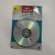 Maxell 648220 CD-R 700 5PK CD Recordable Disc 48X 700MB 80 Minute 5 Pack E21