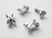Silver Slider Spacer Beads - 10mm x 7mm - Silver Slider Bead for Leather Cord o