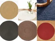 Round Jute Rug 100% Natural Jute Handmade Carpet with Rustic & Modern Look