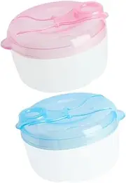 Abaodam 2Pcs Milk Storage Holder Portable Rotatable Formula Case for On The Go Feeding Includes and Compartments Ideal for Food Storage and Formula Dispensing