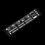 HALLMERS 5 Burner Hob 3+2 Layout Cooktop Grill Oven Decal Control Panel Labels 'n' Shaped (White Print Clear Adhesive) Replacement Sticker Cooktop Gas Electric Induction Function Knob Dial Switch