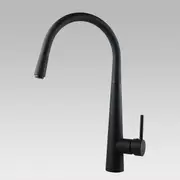 Pentro Matte Black Round Pull Out Kitchen Mixer