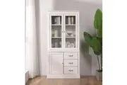 Cosmoliving Ashford Display Storage Cabinet 3 Doors 3 Drawers Cabinet With Storage