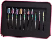 AUTSUPPL Nail Art Accessory Kit 10pcs Nail Grinding Polishing Heads Steel Alloy for Diy Lovers
