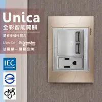 在飛比找博客來優惠-法國Schneider Unica Top雙USB插座/單插