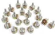 Aexit 20 (Potentiometer) Pcs B10K Ohm 20mm Knurled Shaft Adjust Double Linear (89ry310qf264) Potentiometers AC 220V For AU