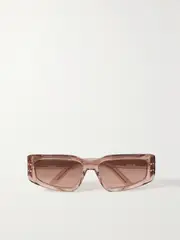 [DIOR Eyewear] DIOR Eyewear - Diorsignature S9u Rectangular-frame Acetate And Gold-tone Sunglasses - Baby pink - One size One size Pink