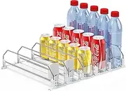 AMLLLC Drink Dispenser for Fridge,Automatic Pusher Glide Soda Can Dispenser for Refrigerator and Adjustable Width - Storage 25 Cans