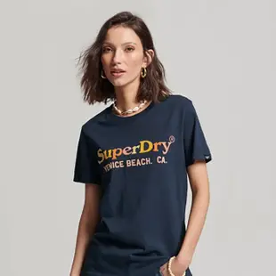 【Superdry】女裝 短袖T恤 Vintage Rainbow(海軍藍)