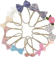 [CRILSTYLEO] 12Pcs Girl Bow Headbands Comfortable Elastic Hair Accessories for Newborn Photos Special Occasions for Moms