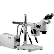 AmScope 7X-45X Stereo Zoom Microscope Boom + Fiber Optic Gooseneck Light