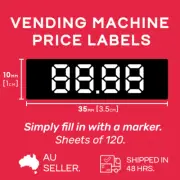 120 Vending Machine Custom Price Labels