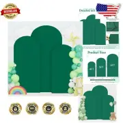 Versatile Set of 3 Green Arch Covers - Elegant Fitted Backdrop for Parties