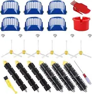 ECOMAID Replacement Parts Kit Bristle & Flexible Beater Brush & Armed-3 Side Brush & Filters for iRobot Roomba 600 Series 614 620 630 650 660 665 690 Vacuum Cleaner Accessory
