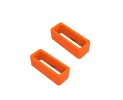 Pair of Watch Strap Band Keepers Loops Compatible with the Withings Steel HR (40mm), Steel HR Sport, Scanwatch (42mm), ScanWatch 2 - Orange